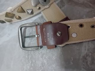 Cintura in Canapa Beige Marrone con applicazioni. 