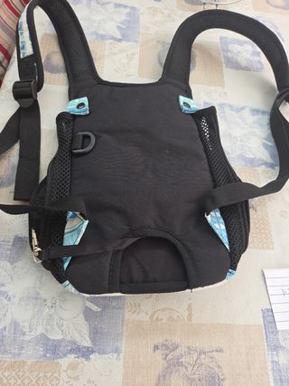 Mochila transporte perro azul