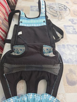 Mochila transporte perro azul