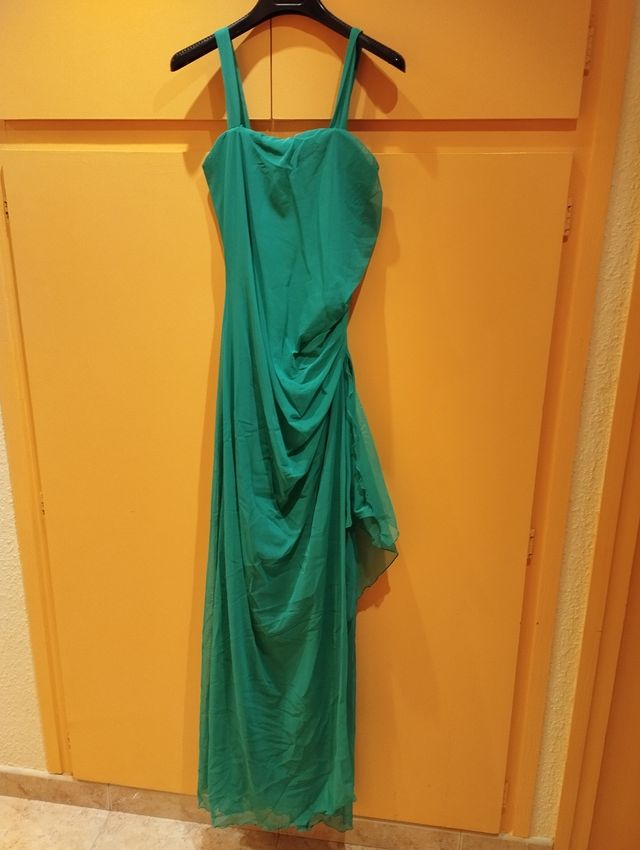 Vestido largo verde esmeralda