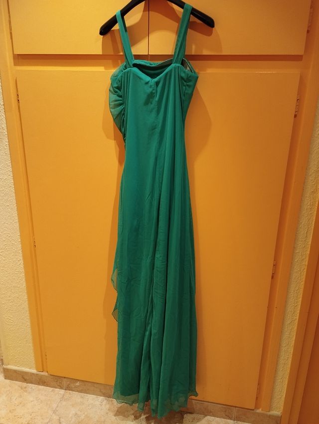 Vestido largo verde esmeralda