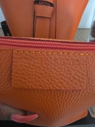 Bolso bandolera piel naranja