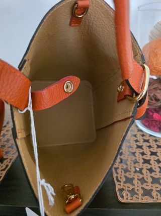 Bolso bandolera piel naranja
