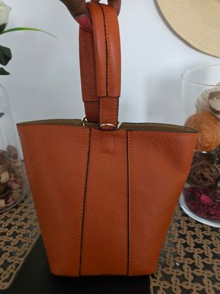 Bolso bandolera piel naranja