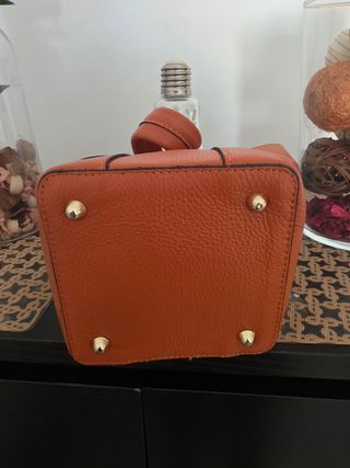 Bolso bandolera piel naranja
