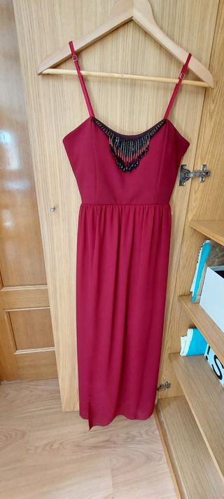 Vestido largo burdeos
