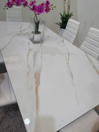 Mesa Comedor Mármol 6 Sillas