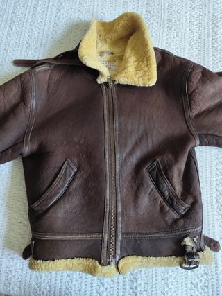 Chaqueta aviador piel marrón vintage