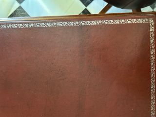 Mesa y sillón escritorio VALENTI marrón cuero