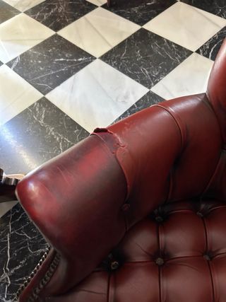 Mesa y sillón escritorio VALENTI marrón cuero