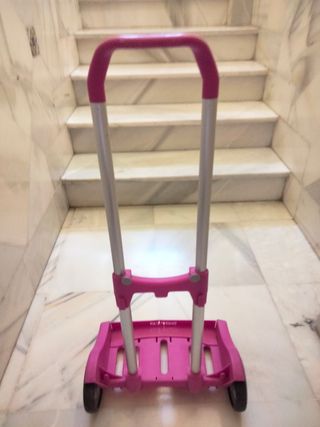 Carrito transporte mochila escolar rosa