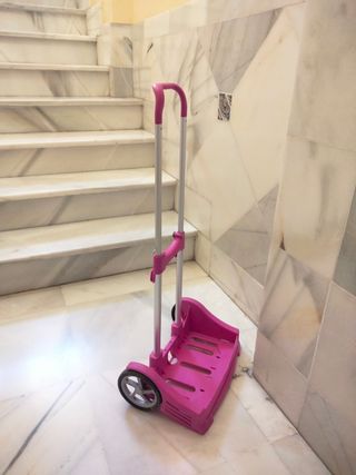 Carrito transporte mochila escolar rosa