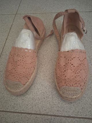 Sandalias verano beige-rosa