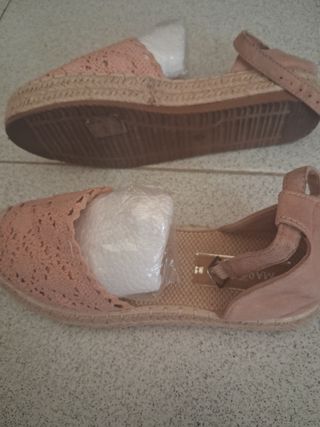 Sandalias verano beige-rosa