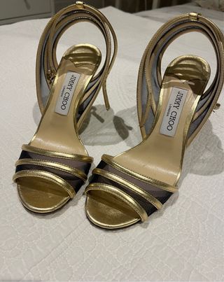 Sandalias Jimmy Choo doradas 37.5