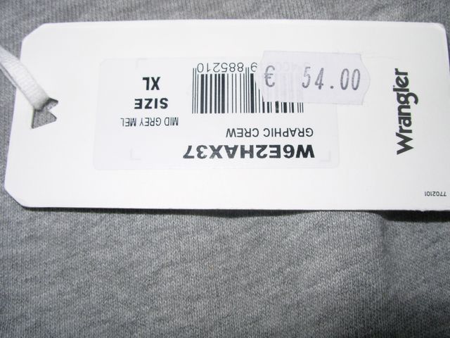 Felpa Wrangler grigia cotone