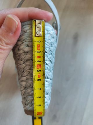 Sandalias NUEVAS cuñas esparto gris plata 38