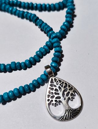 Collar #Turquesa con dije Árbol de la Vida