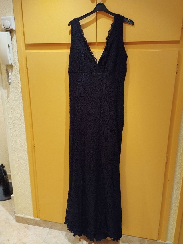 Vestido gala negro encaje