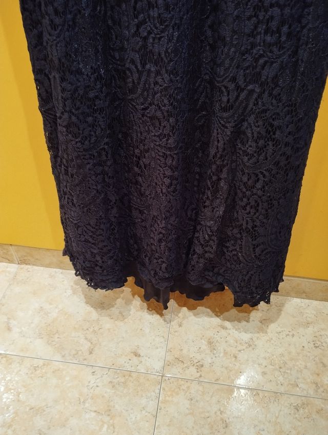 Vestido gala negro encaje