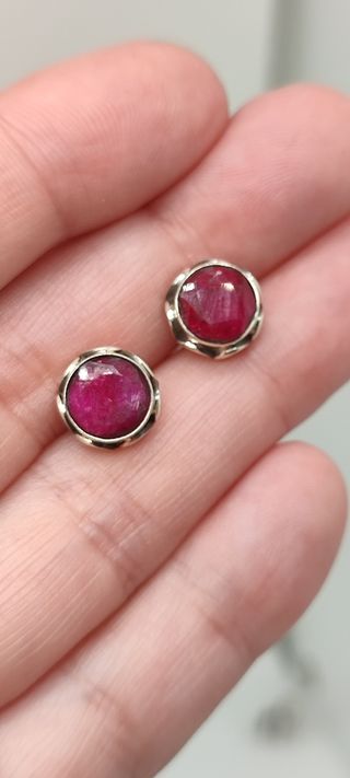 Pendientes Plata 925 Rubí