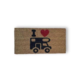 Alfombra Coco Flock caravana 25x50 marrón