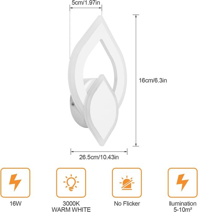 Lámparas de Pared Apliques LED 2 Piezas
