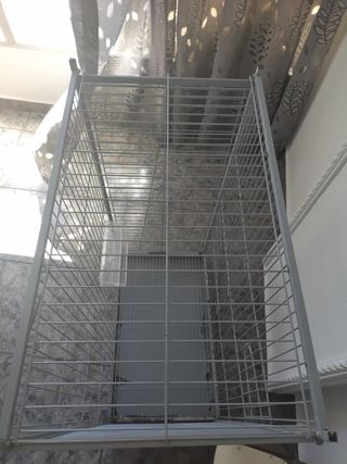 Jaula pajaros grande gris