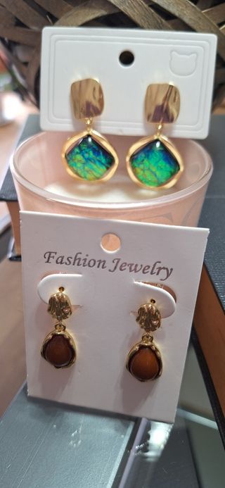 Pendientes dorados | 2 pares