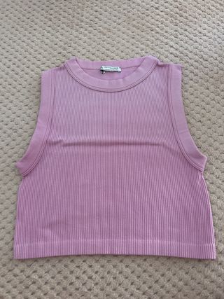 Top rosa de canalé