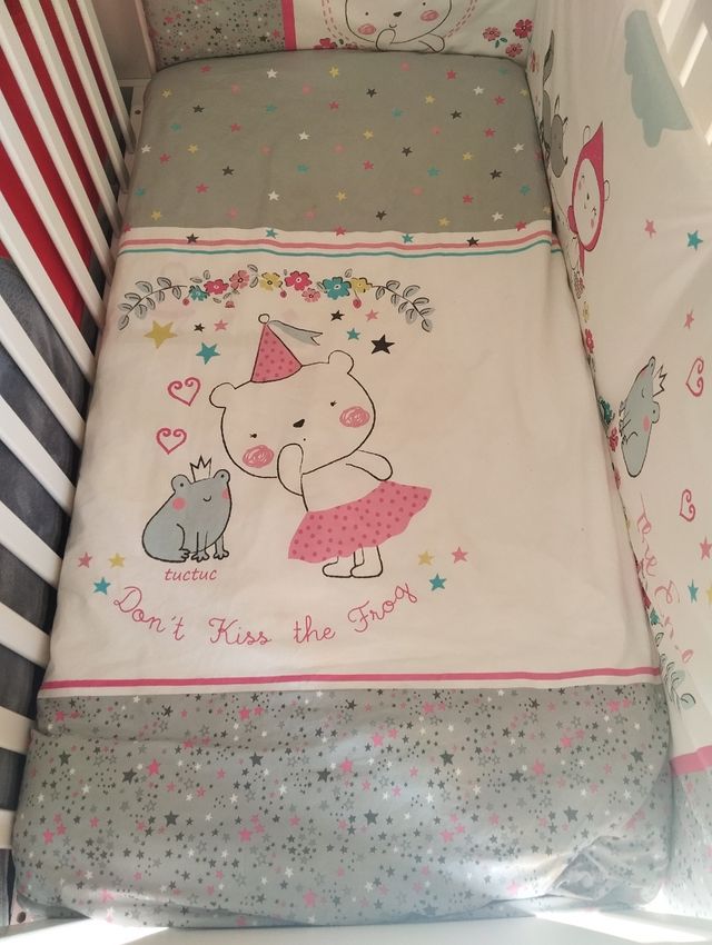 Cuna bebé madera blanca