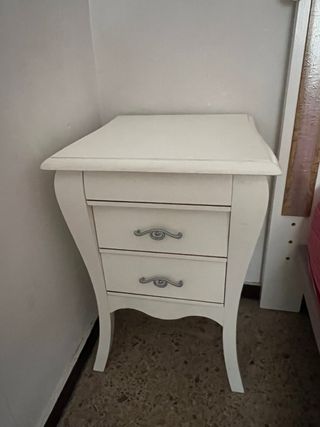 Cabecera de madera de diseño + 2 mesitas + somier