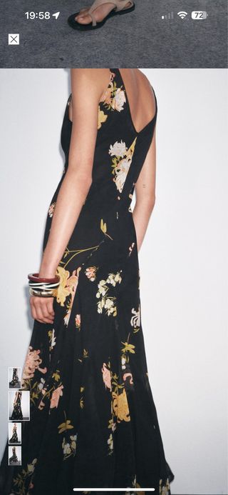 Vestido largo estampado - Negro