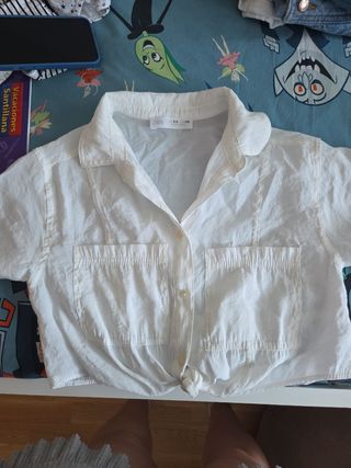 Camisa Zara niña blanca - talla S