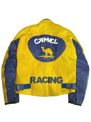 Chaqueta moto cuero Camel, Talla M