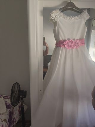 Vestido  blanco de comunión niña 10 años