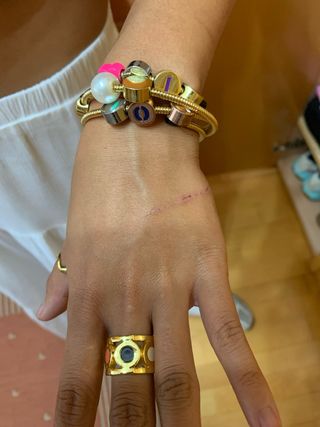 Bimba y Lola - Pulsera y anillo dorados