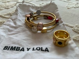 Bimba y Lola - Pulsera y anillo dorados