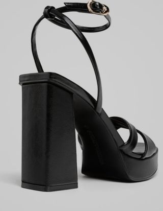 Sandalias negras plataforma 3cm tacón 10cm 38