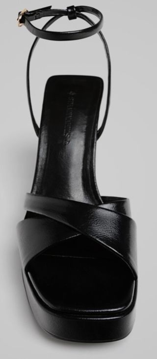 Sandalias negras plataforma 3cm tacón 10cm 38