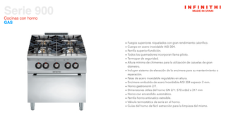 Cocina a gas Serie 900 Infinithi