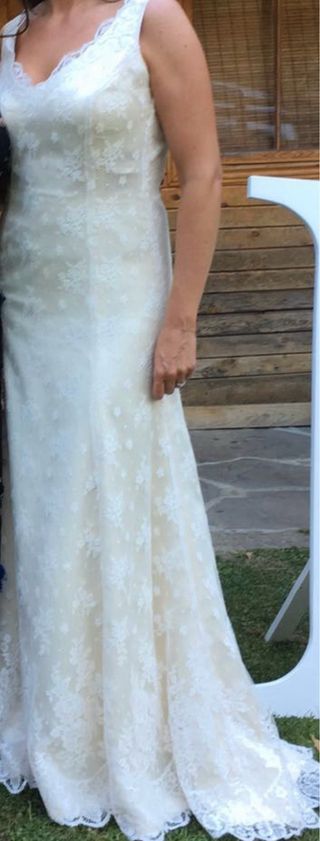 Vestido novia encaje blanco