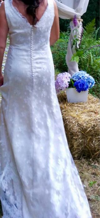 Vestido novia encaje blanco