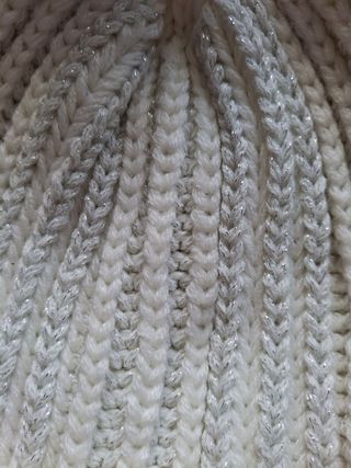 Gorro invierno blanco plata