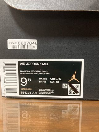Zapatillas Jordan 1 Mid Shadow Talla 43