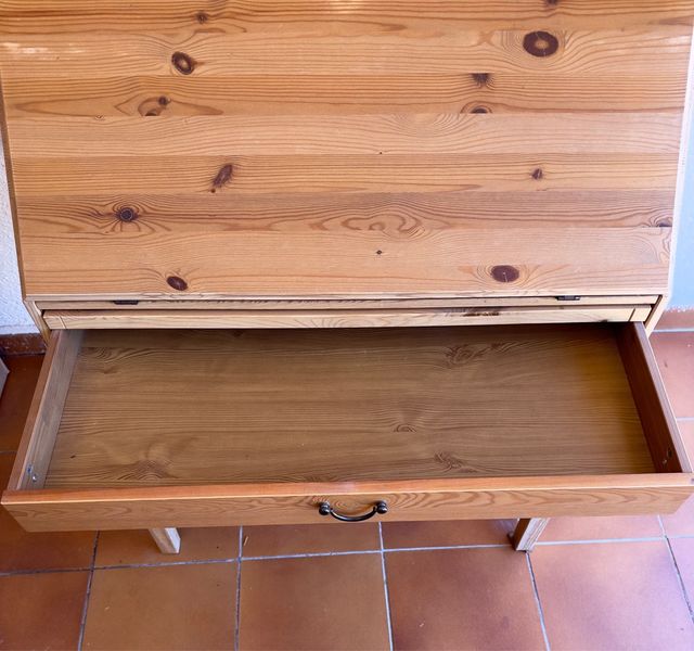 Escritorio madera maciza con armario