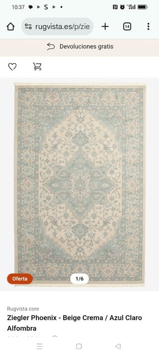 Alfombra Rugvista 2x3m - Beige/Azul