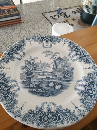 Plato porcelana azul y blanco
