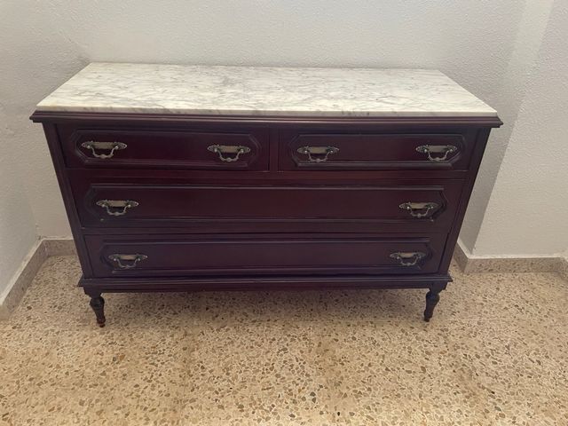 Cómoda antigua madera-mármol
