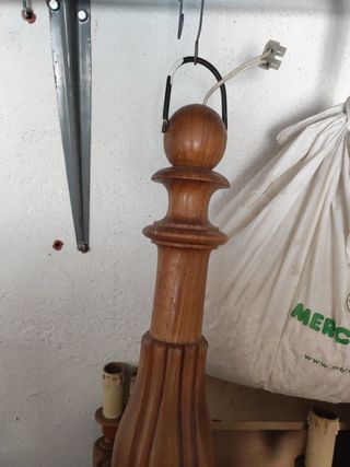 Lámpara techo 5 brazos madera